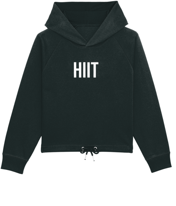 Women's Cropped Hoodie HIIT white logo